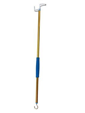 Adjustable Reacher Grabber Tool Blue Grip Handle & Dual Hooks Top Shelf